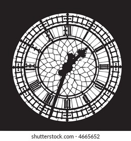 Big Ben black and white vector