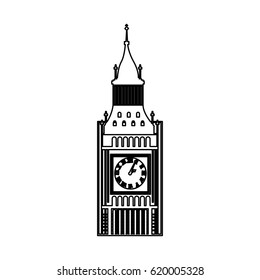 big ben building isolated icon