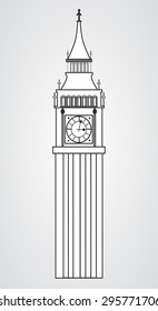 big ben clock in England on a white background