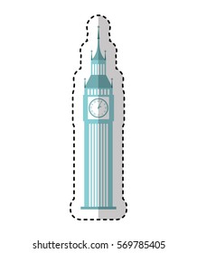 big ben clock isolated icon vector illustration design
