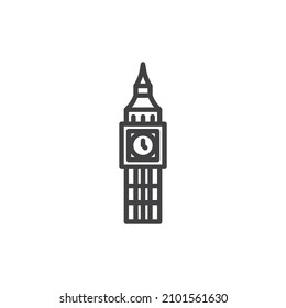 Big Ben Clock Line Icon Linear Stock Vector (Royalty Free) 2101561630