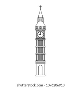 Big ben clock on black and white