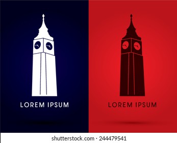  Big Ben, clock tower, graphic, vector.