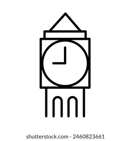 Big Ben, clock tower icon in thin line style Vector illustration graphic design 