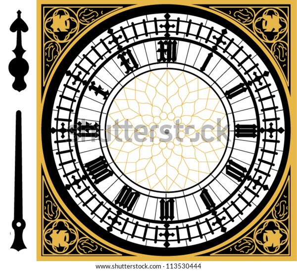 Big Ben Uhr Im Detail Stock Vektorgrafik Lizenzfrei