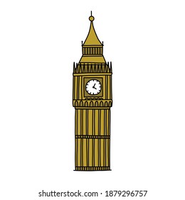icono del doodle big ben, ilustración del vector