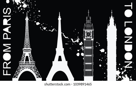 Big Ben and Eiffel Tower