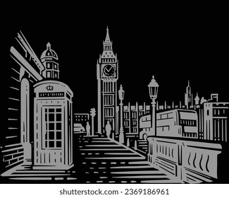 Big Ben. Experience the timeless elegance of London with our Big Ben illustration