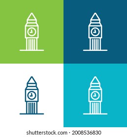 Big Ben Flat four color minimal icon set