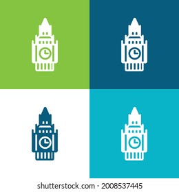 Big Ben Flat four color minimal icon set