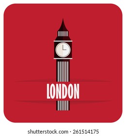 Big Ben flat icon with shadow 