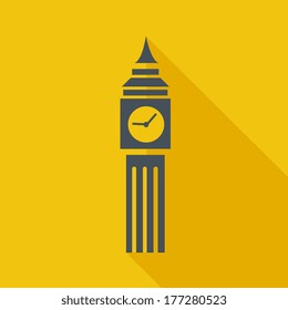 Big Ben Flat Icon. Vector Pictogram. EPS 10.