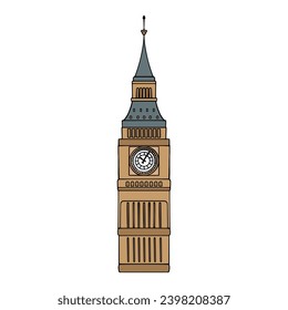 Big Ben . flat vector illustration isolate on a white background. easy to use