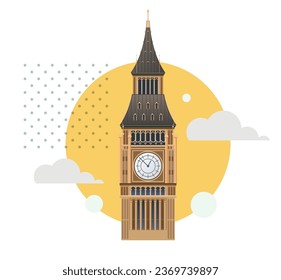  Big Ben - Great Clock of Westminster - Stock Illustration as EPS 10 File