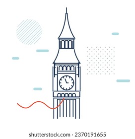  Big Ben - Great Clock of Westminster - Stock Illustration as EPS 10 File