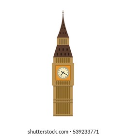 Big Ben icon in cartoon style isolated on white background. England country symbol stock vector illustration.