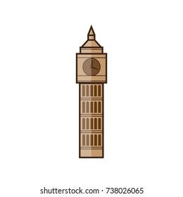 big ben icon flat color