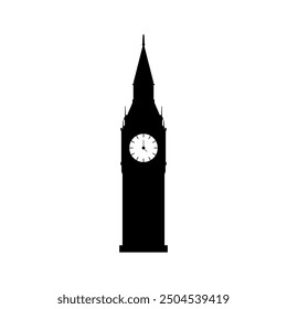 Big ben icon illustrated on background