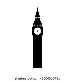 Big ben icon illustrated on background