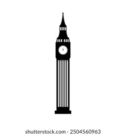 Big ben icon illustrated on background