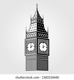 Big Ben icon isolated on white background. Vector illustration