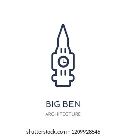 Big ben icon. Big ben linear symbol design from Architecture collection. Simple outline element vector illustration on white background.