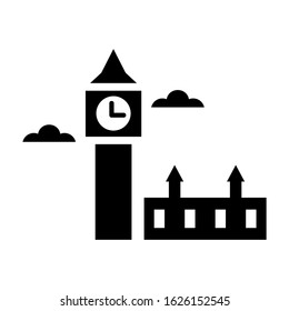 big ben icon or logo isolated sign symbol vector illustration - high quality black style vector icons
