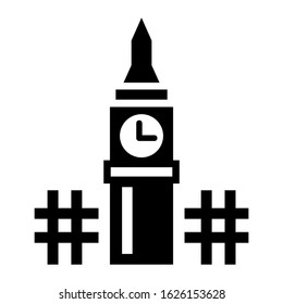 big ben icon or logo isolated sign symbol vector illustration - high quality black style vector icons
