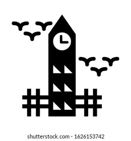 big ben icon or logo isolated sign symbol vector illustration - high quality black style vector icons
