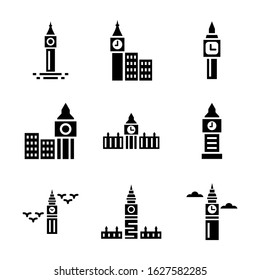 big ben icon or logo isolated sign symbol vector illustration - Collection of high quality black style vector icons
