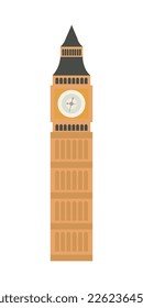 Big ben icon. London landmark flat vector ilustration.