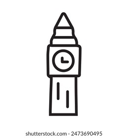 Big Ben Icon Perfect for London and Historical Illustrations