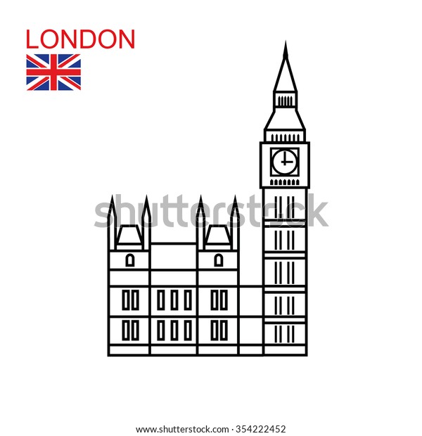 Big Ben Icon Symbol London Vector Stock Vector (Royalty Free) 354222452