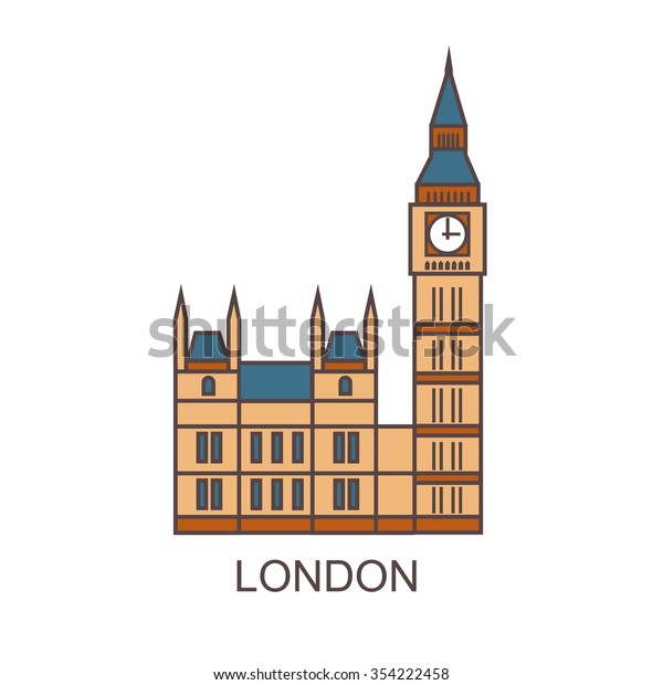 Big Ben Icon Symbol London Vector Stock Vector (Royalty Free) 354222458