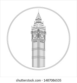 Big Ben icon Vector Illustration simple design. London famous Symbol.