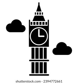 Big ben icon vector on trendy design