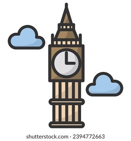 Big ben icon vector on trendy design