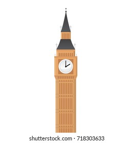 Big Ben illustration isolated on white background. Vector art.