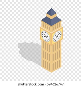 Big Ben isometric icon 3d on a transparent background vector illustration