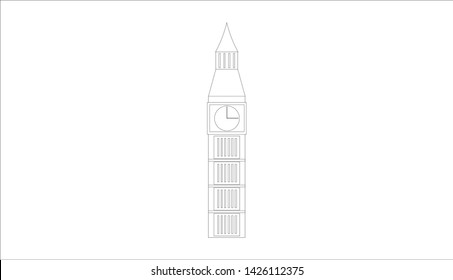 Big Ben line diagram of london