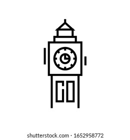 Big ben line icon, concept sign, outline vector illustration, linear symbol.