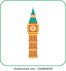 big ben london england clock flat vector isolated london travel icon flat vector isolated building sights england london tourism city guide