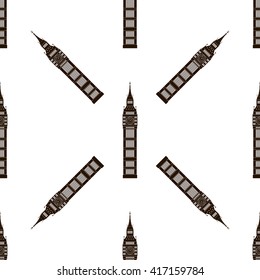 Big ben London, England, United Kingdom. Seamless background. Big ben icon repeating. Seamless pattern.