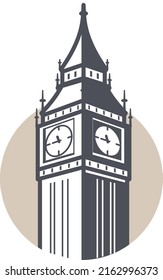 Big Ben, London, famous landmark flat icon design