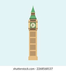 Big Ben in London. Flat style illustration