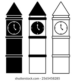 big ben london flat style vector icon illustration symbol tamplet, isolated on white