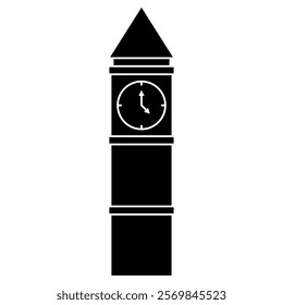 big ben london flat style vector icon illustration symbol tamplet, isolated on white