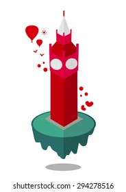 Big Ben London isometric icon