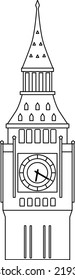 Big Ben London in Linear vector illustratoin