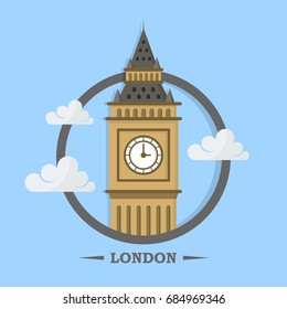 Big Ben of London logo design template